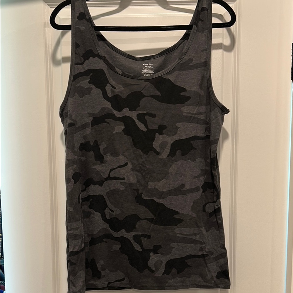 George Gray and Black Camouflage Tank Top